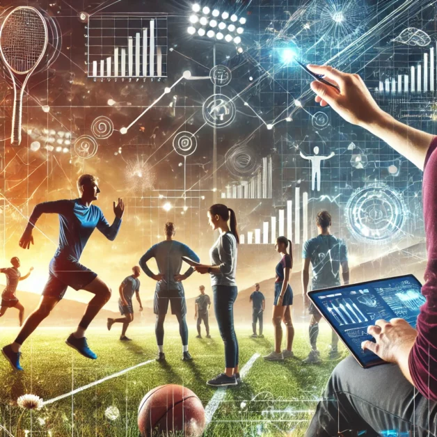 Kuvituskuva - Lisäosaamisen tarpeet liikunta-alalla, kuva toteutettu DALL·E 3 -tekoälyllä