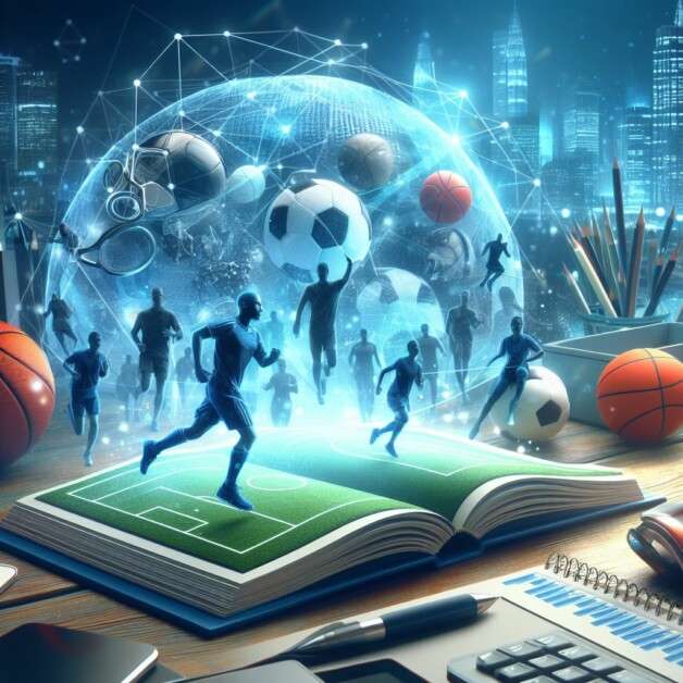 Kuvituskuva - SportEdu-hankkeen tulevaisuustyö, kuva toteutettu DALL·E 3 -tekoälyllä