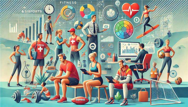 Kuvituskuva - Liikunta-alan tulevaisuuden työvoima- ja osaamistarpeet, kuva toteutettu DALL·E 3 -tekoälyllä.